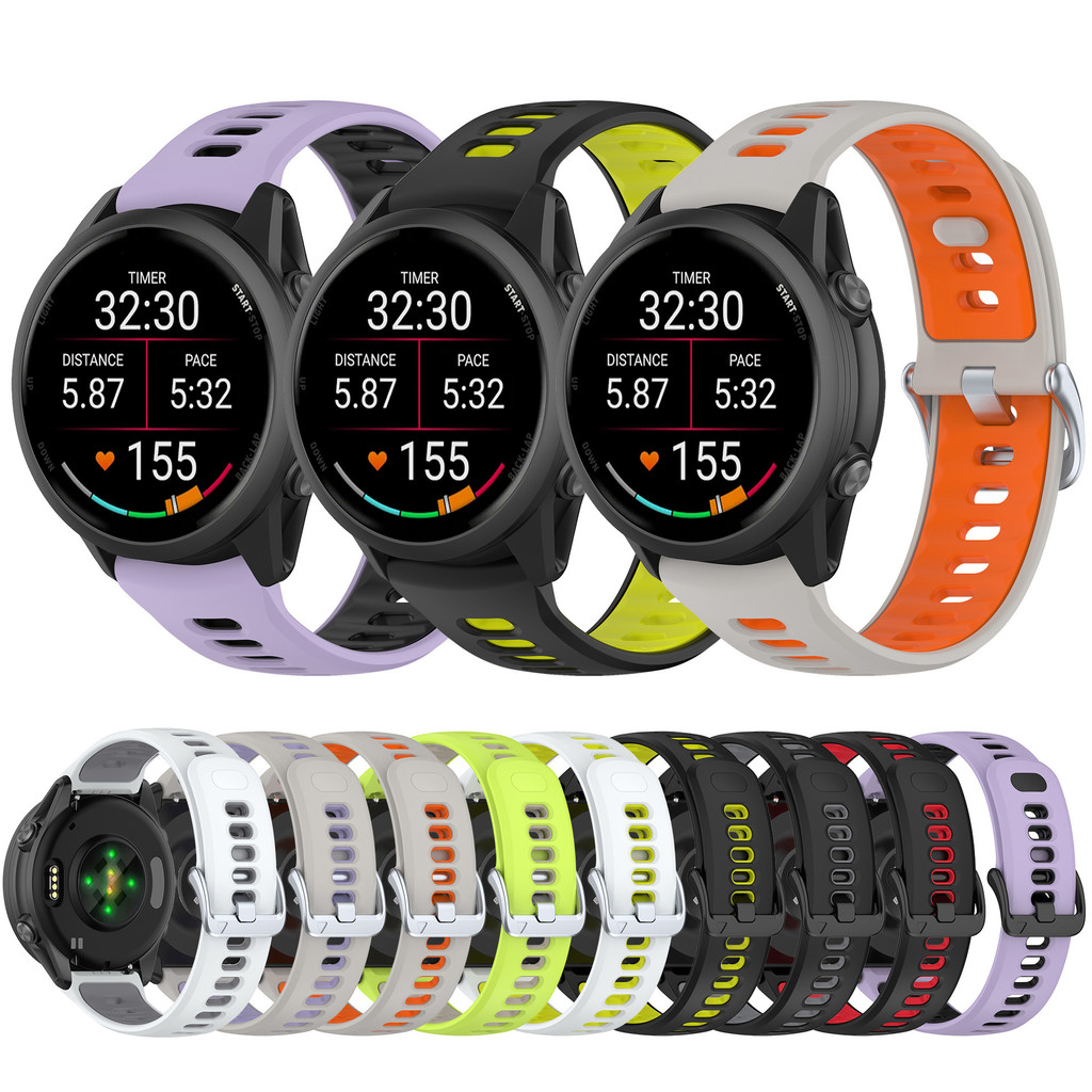 Dây đeo Garmin Garmin phù hợp Garmin Forerunner970 Dây đeo silicon FR970 Dây đeo cổ tay hai màu cùng