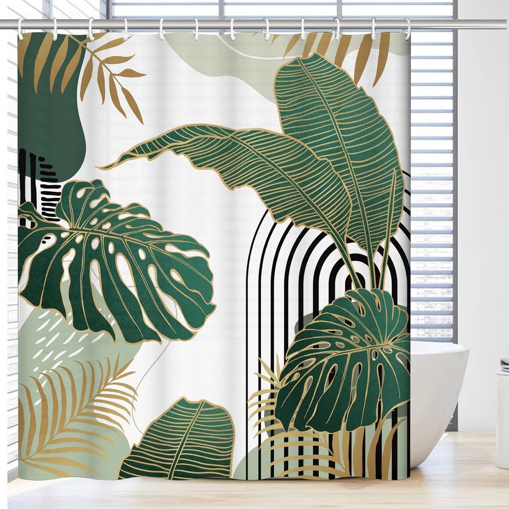 Bộ Rèm Tắm Giữa Thế Kỷ Boho Cho Phòng Tắm, Rèm Tắm 72 "X72" Cho Trang Trí Phòng Sang Trọng Thanh Lịc