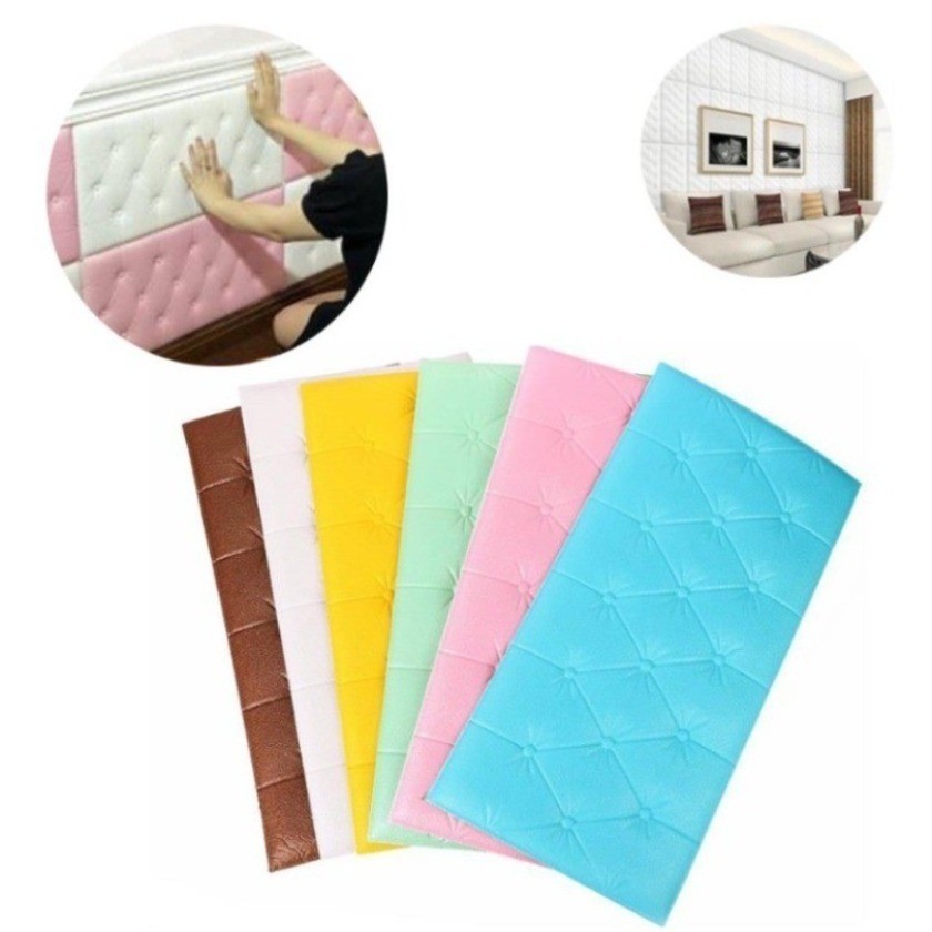 3D Dán Tường Tự Dính Dày Tatami Chống Va Chạm Thảm Dán Tường 3D Dán Tường Wal
