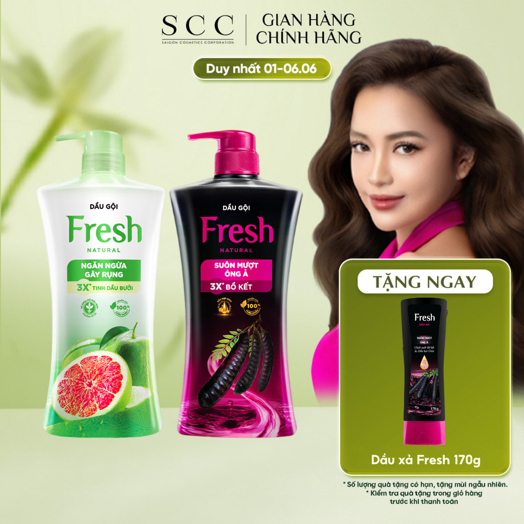 Dầu Gội FRESH Thiên Nhiên Giúp Tóc Chắc Khỏe Mềm Mượt 650g/chai