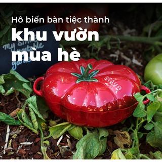 Staub - Tô gốm cà chua màu đỏ cherry - 19cm