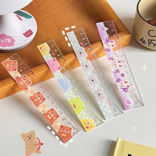 Thước kẻ dài 15cm đồ dùng học tập môn toán, địa lý cho học sinh