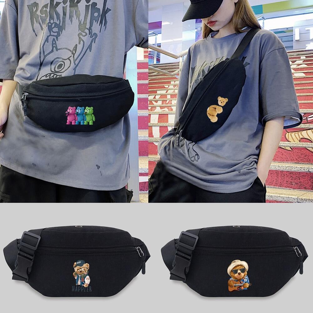Jogging Sports Fanny Pack Lovely Mushroom Forest Print Waist Bag Ladies Portable Crossbody Chest Bag
