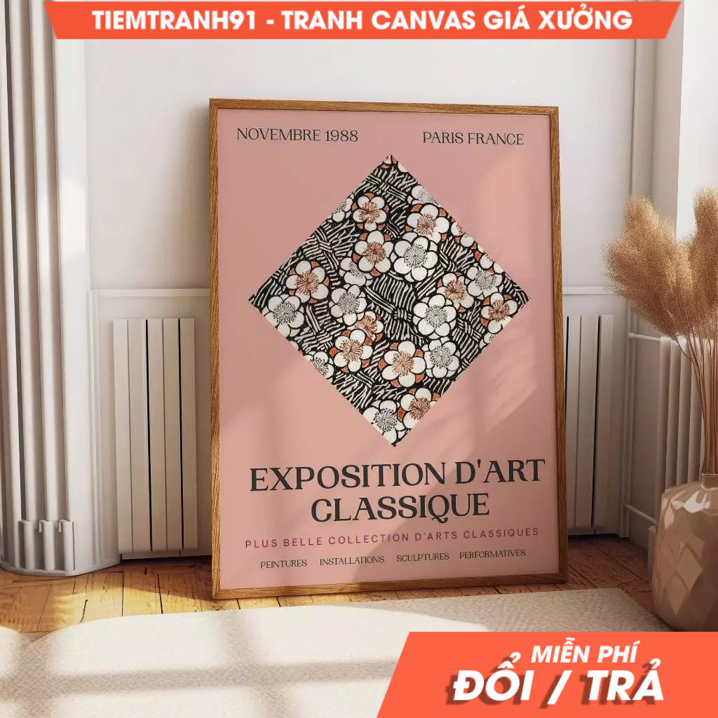 Tranh treo tường, Timeless Elegance Feminine Pink Exhibit Decor for Office & Bedroom -1988 Classic E