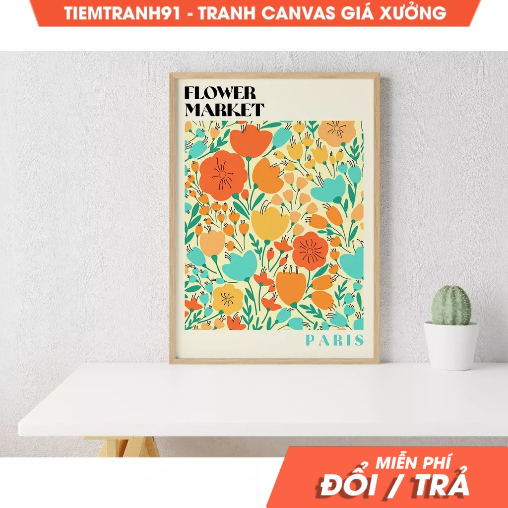 Tranh treo tường, Flower Market, Paris Flower Market,Tokyo Flower Market, Florist Gift, Matisse Flow