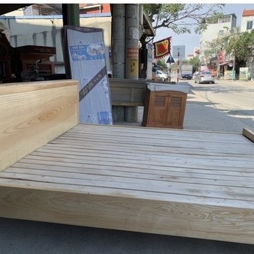 Giường sồi rác nan 1m8x2m - đồ gỗ quang thắng