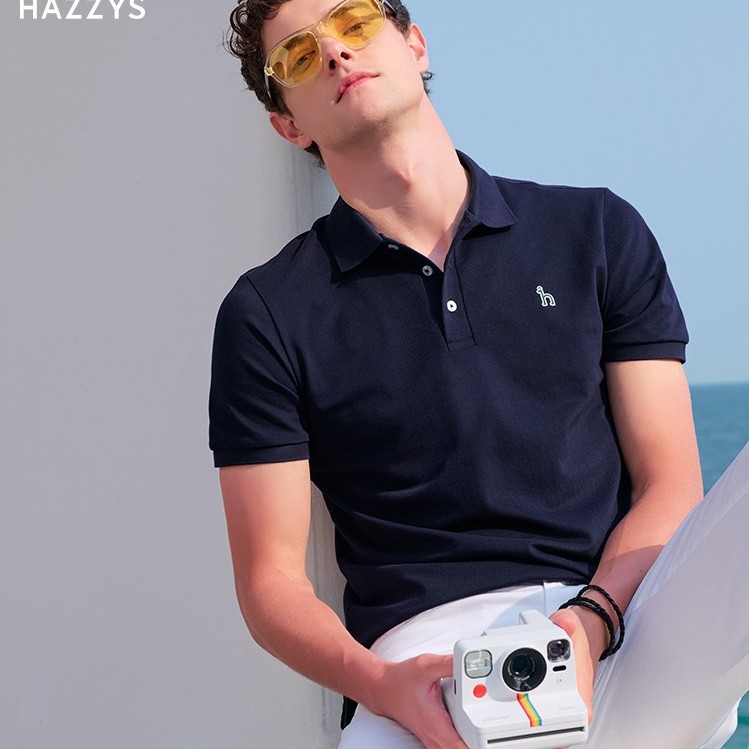 Hazzys Chất Lượng Cao Mùa Hè Mới Công Sở Áo polo Nam Tay Ngắn 0519