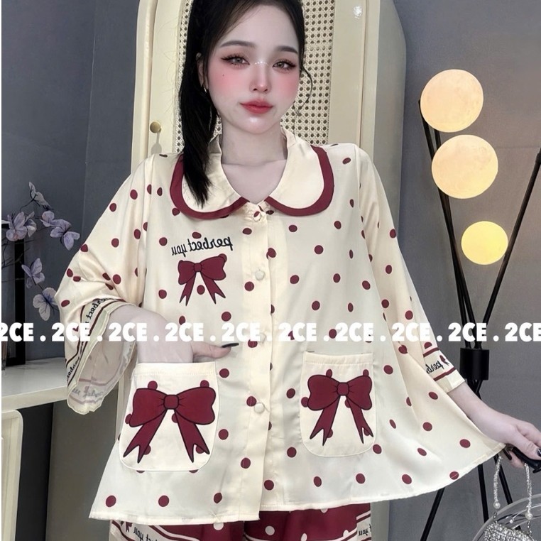 Đồ Bộ Đùi Cổ Sen Tiểu Thư Cao Cấp 2ce