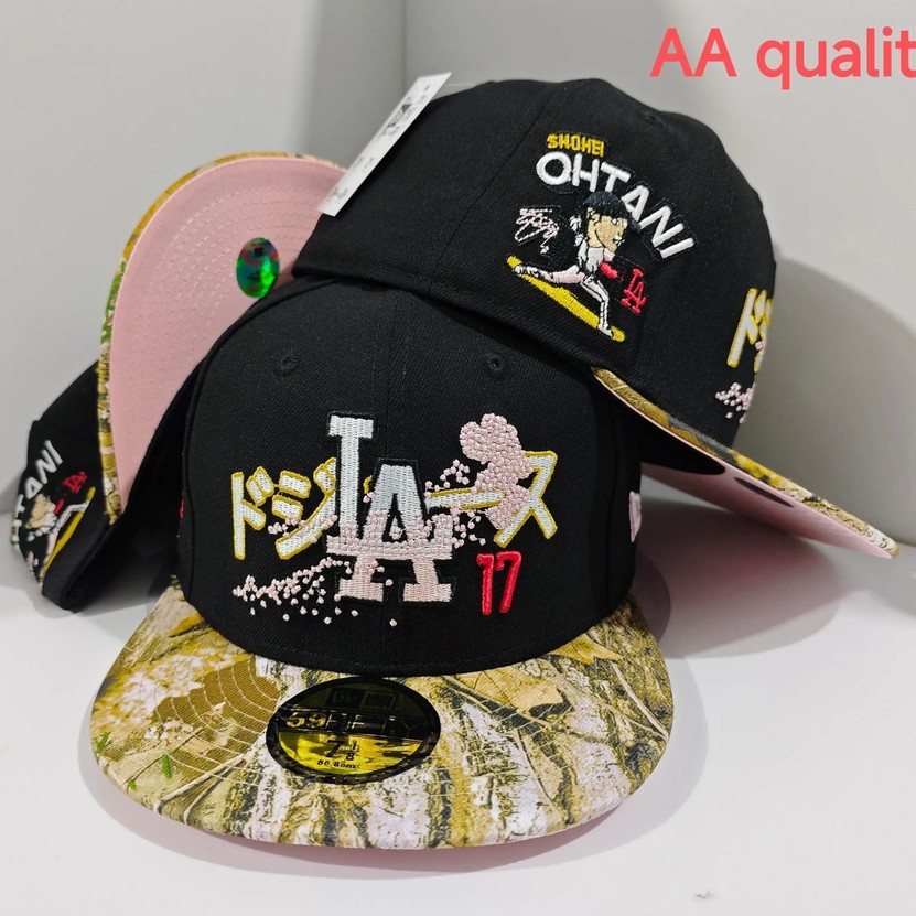 Mũ bóng chày LA Dodgers chất lượng cao, 59FIFTY, vành phẳng, chống nắng hiệu quả, phù hợp mọi giới t