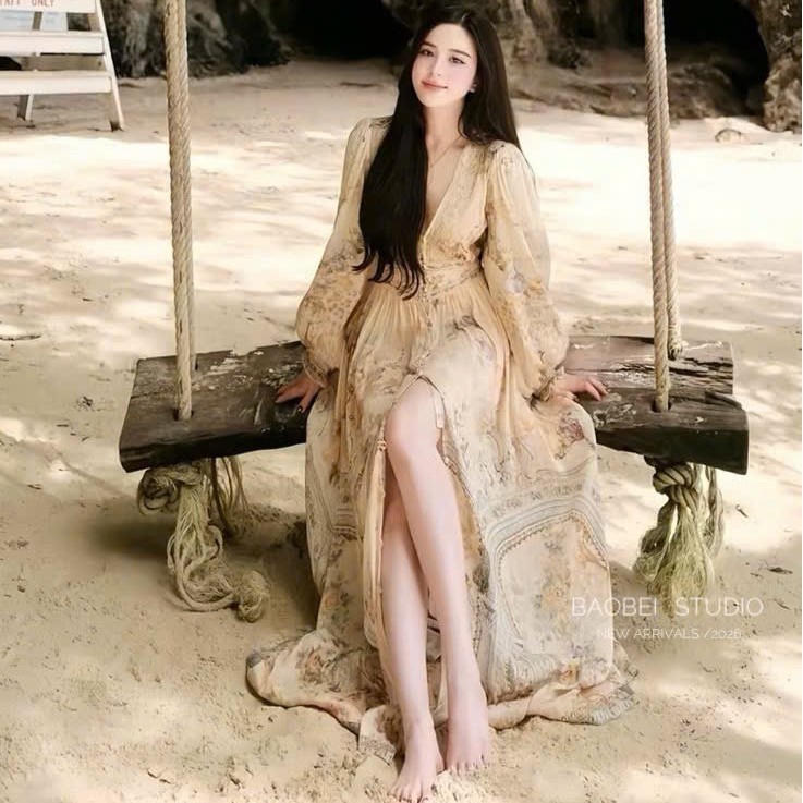 Váy MAXI CAMELLA SANG CHẢNH - TIỂU THƯ đi DU LỊCH