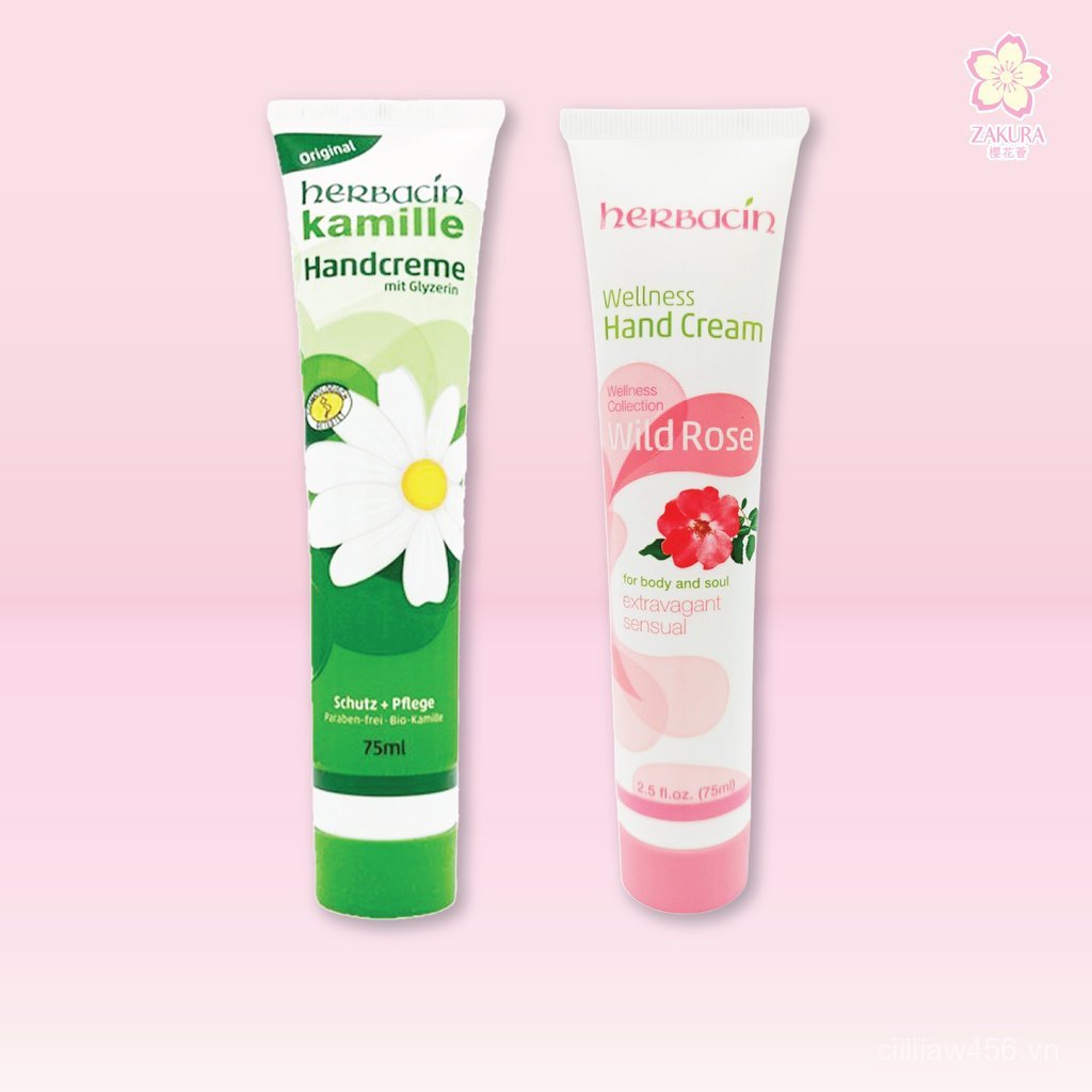 Kem dưỡng tay Herbacin Kamille với Glycerine 75ml Original / Rose RZQI