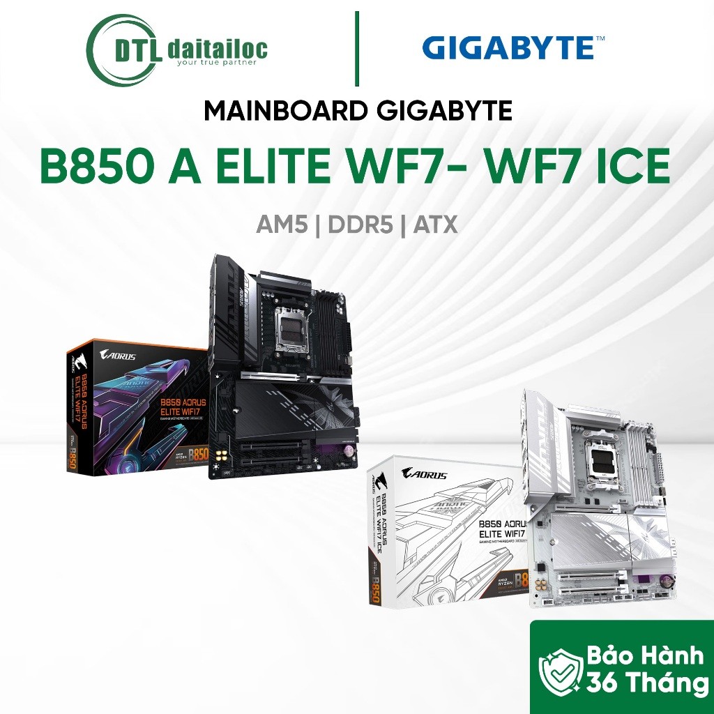 MAINBOARD Bo Mạch Chủ GIGABYTE B850 A ELITE WF7- WF7 ICE AM5 DDR5 ATX | Chính Hãng | Bảo Hành 36 Thá