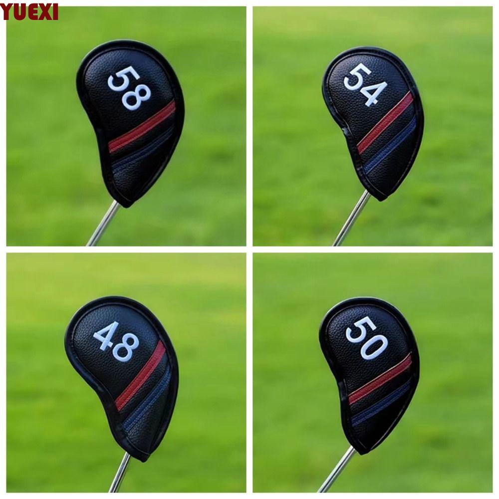 YUEXI Golf Wedge Cover, Angle Club Da PU Sand Wedge Headcover, Đen / Trắng Chống Thấm Nước Số Lớn 56