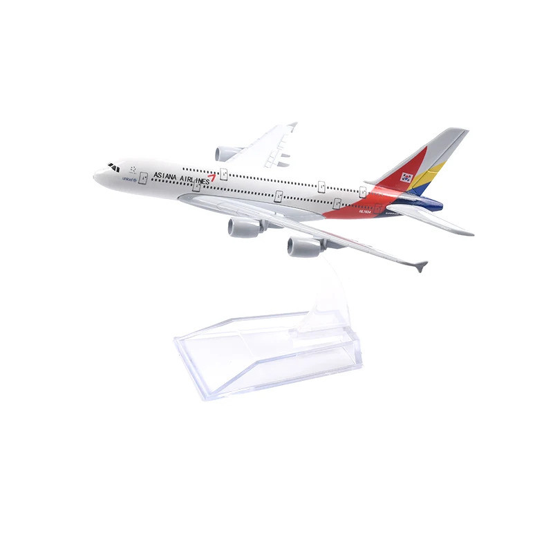JASON TUTU 16cm Asiana Airlines Aeroplane model Airbus A380 Planel Airplane Diecast Metal 1 / 400 Má