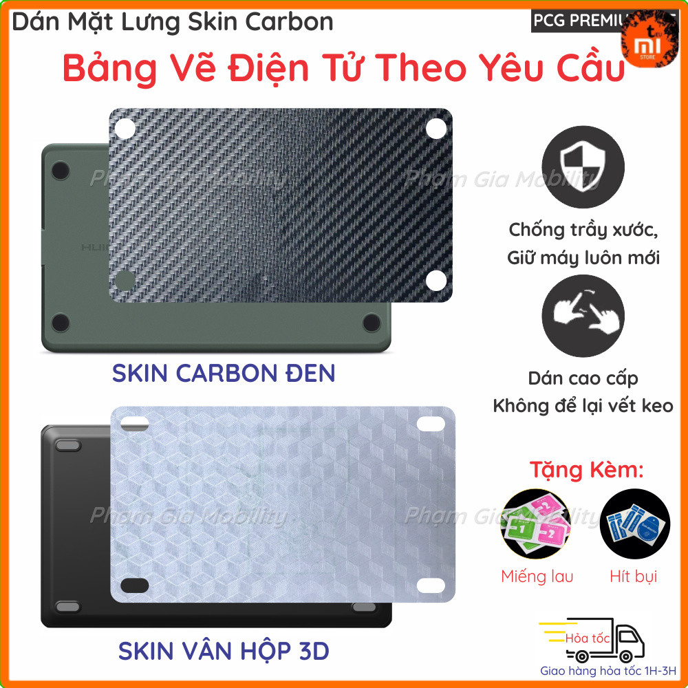 Dán Skin Carbon Mặt Lưng Bảng Vẽ Điện Tử XP Pen (XPPEN), Huion, Wacom, Gaomon, Ugee,... theo yêu cầu