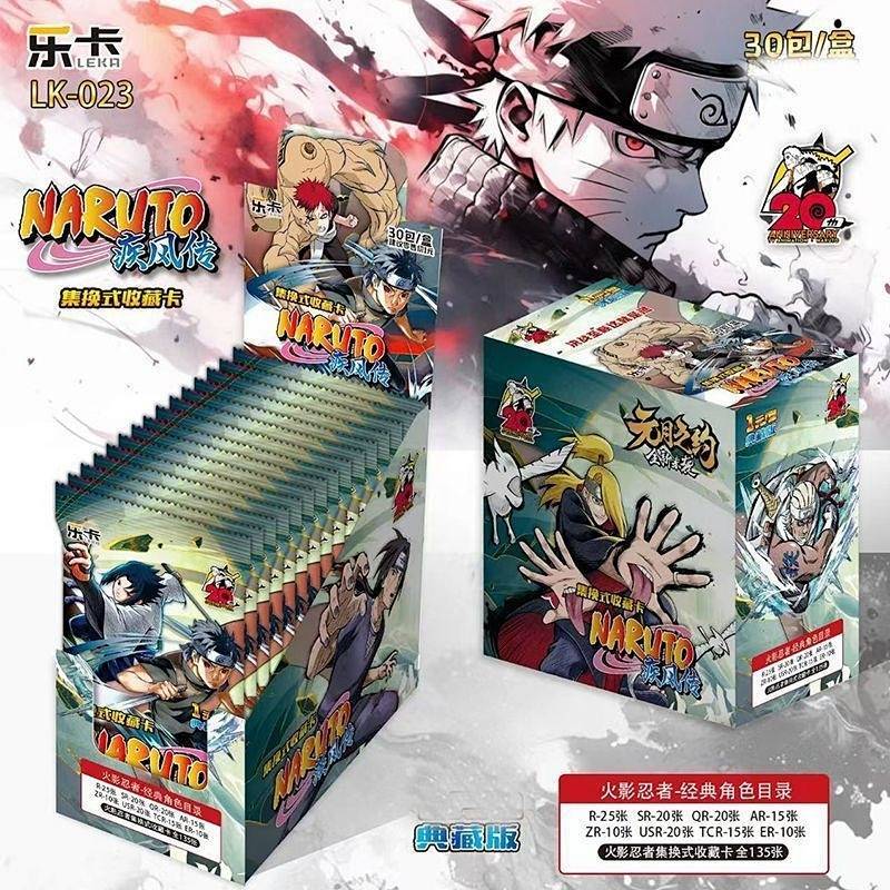 Naruto Card Laser Full Flash Whole Box Sasuke Naruto Anime Peripheral Thick Card Children's Toys IYf