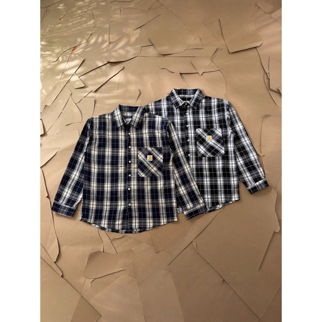 4DEA Car***tt Japanese-style high-quality classic checkered pocket long-sleeve shirt jacket, unisex