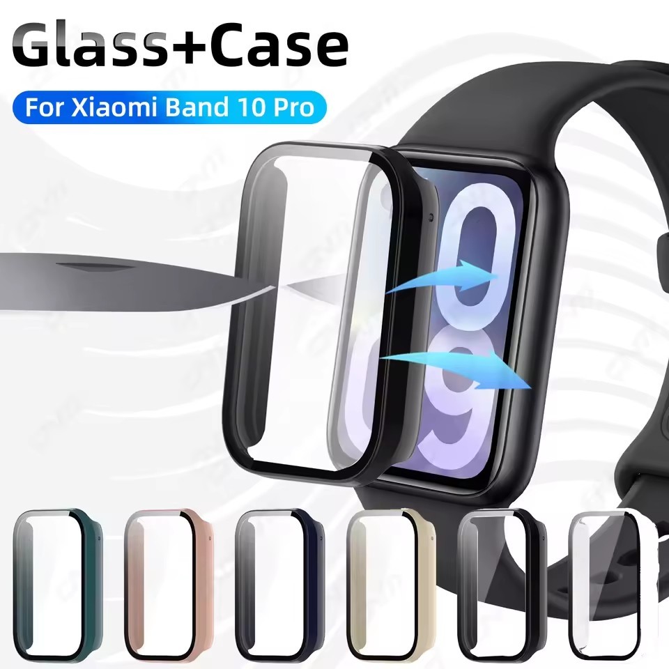 Ốp Đồng Hồ Cho Xiaomi Mi Band 10 Pro 9 Kính Cường Lực + Khung Bảo Vệ Màn Hình Ốp Lưng Cho Xiaomi Ban