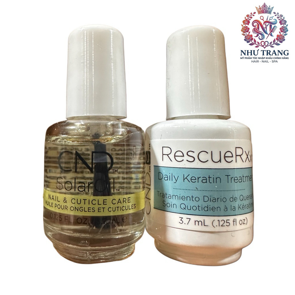 Bộ đôi chăm sóc, dưỡng móng thần thánh CND Solar Oil và Rescue RXx 3.7ml .NT
