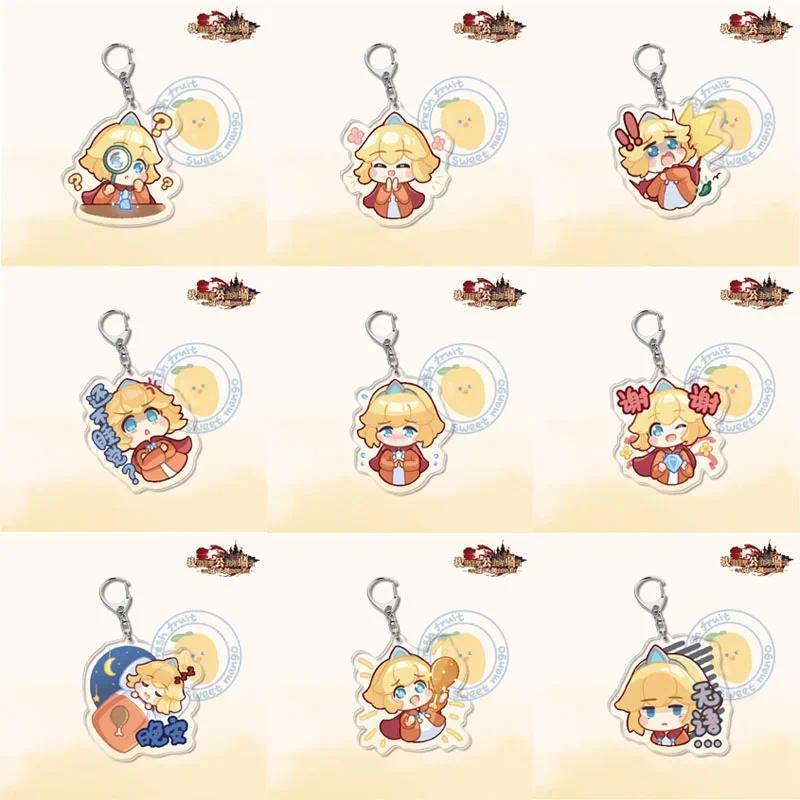 Hoạt hình Guardian Tales Anime Móc khóa Hai mặt  lic Figures Key Chain Ring Mặt treo Phụ kiện Women 