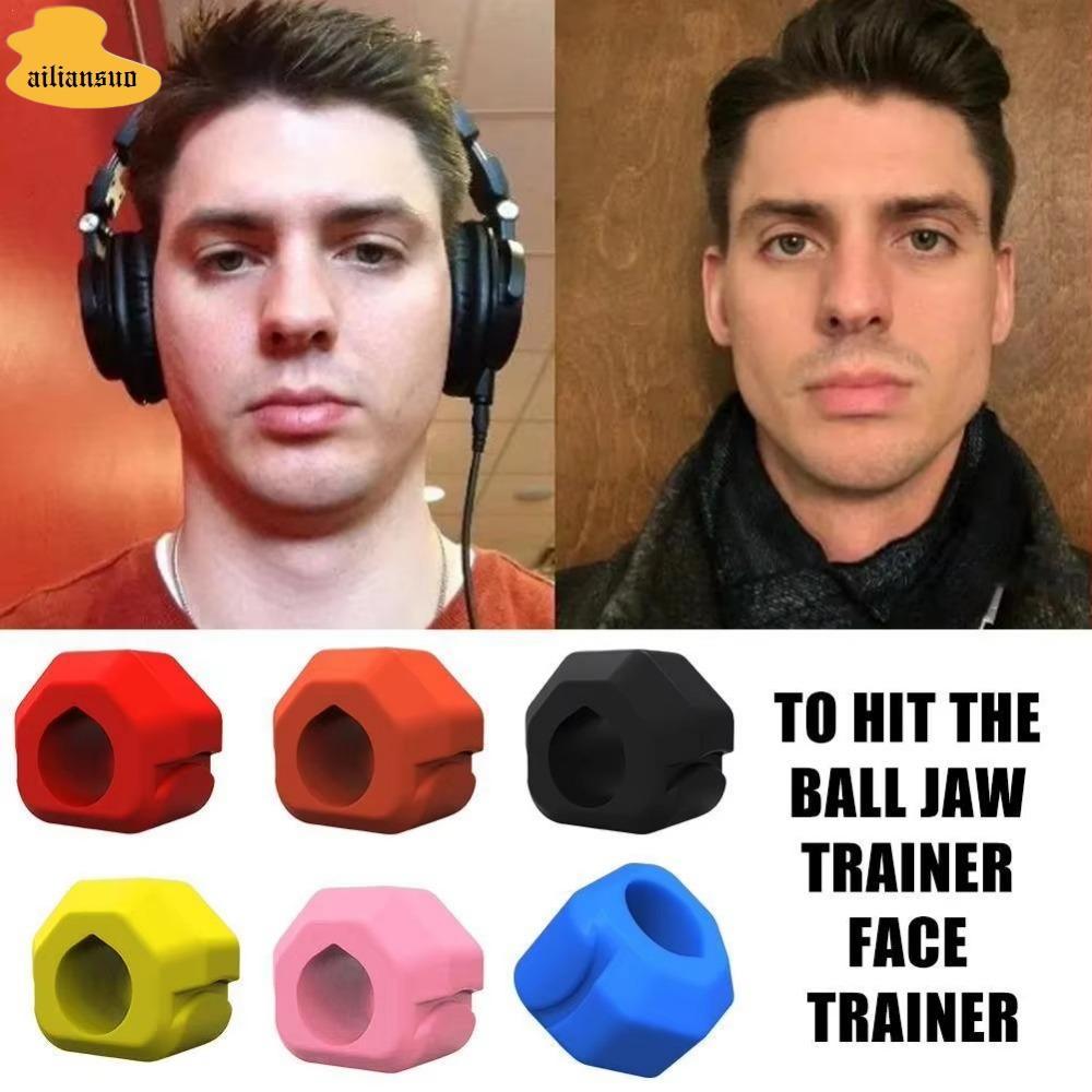 AIILIANSUO Jaw Trainer, Gum Tablets Silicone Jawline Trainer, Máy tập Shaper Chống căng thẳng BPA Fr