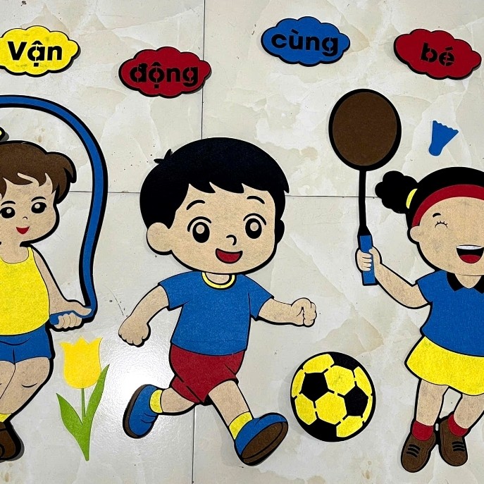 Tranh Nỉ Dạ Trang Trí Mầm Non - Góc Vận Động Cùng Bé