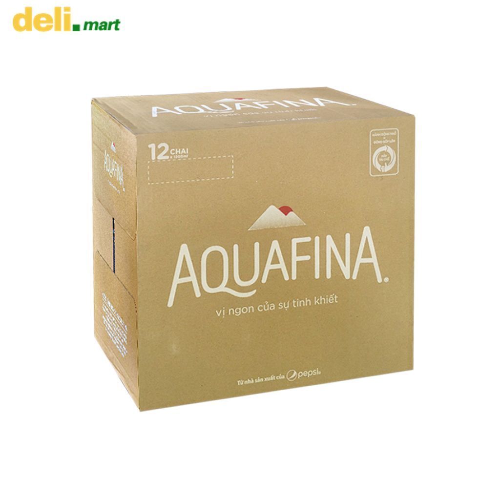 Thùng 12 chai nước tinh khiết Aquafina 1.5 lít