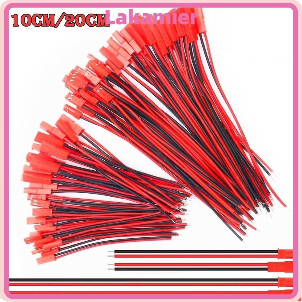 LAKA 10 Cặp Cáp Kết Nối JST, 22AWG Đồng 2 Pin JST 2 Pin Thiết Bị Đầu Cuối Dây, Cách Nhiệt PVC Chịu N