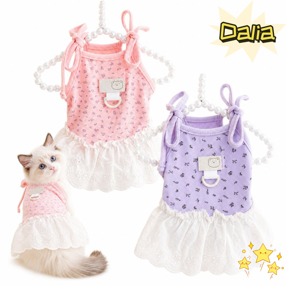 DALIA Pet Cat Dog Dress, Thiết kế ren mỏng thoáng khí Váy công chúa thú cưng, dễ thương ngăn ngừa li