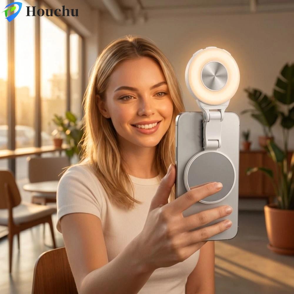 Đèn Selfie HOUCHU, độ sáng có thể điều chỉnh 360° Xoay Fill Light, Beauty 3 chế độ có thể tháo rời S