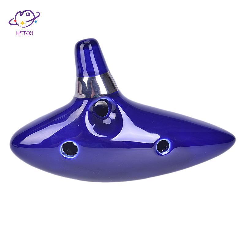 HFTOY 12 lỗ Ocarina Gốm Alto C của Ocarina Sáo Blue Ocarina Nhạc cụ Ocarina ~