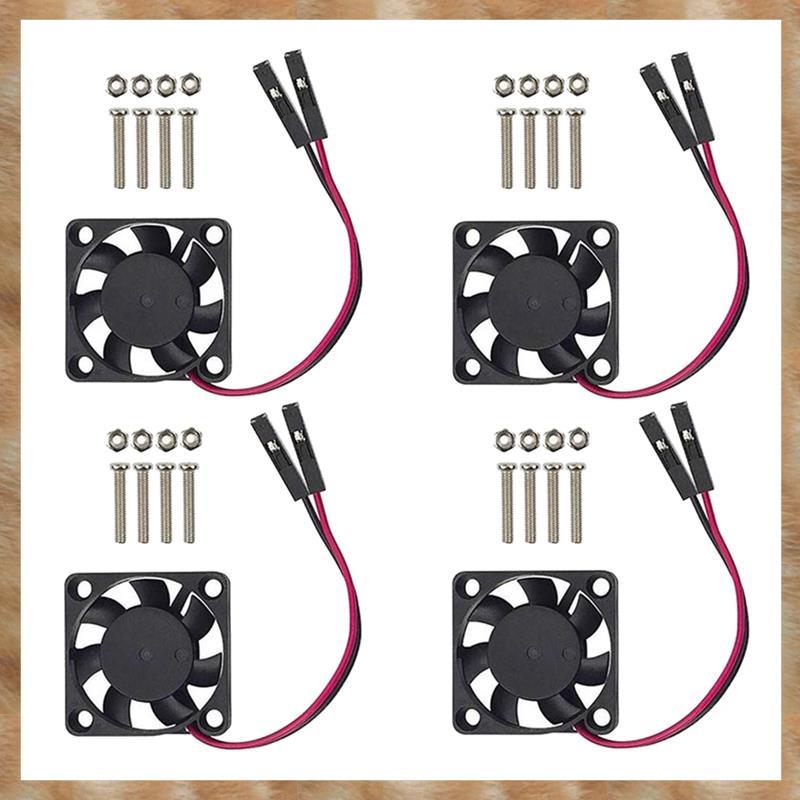[S Z] 4 Quạt Làm Mát CPU Không Chổi Than Tản Nhiệt Tản Nhiệt 3.3V 5V Cho Raspberry Pi4 Pi3 B +, Pi 3