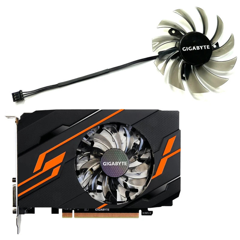 Quạt thẻ iGraphics, 3Pin 3 dòng, T128010SM, Dành Cho Gigabyte GT 1030 2GB OC, Gigabyte gv n730 GV-N7