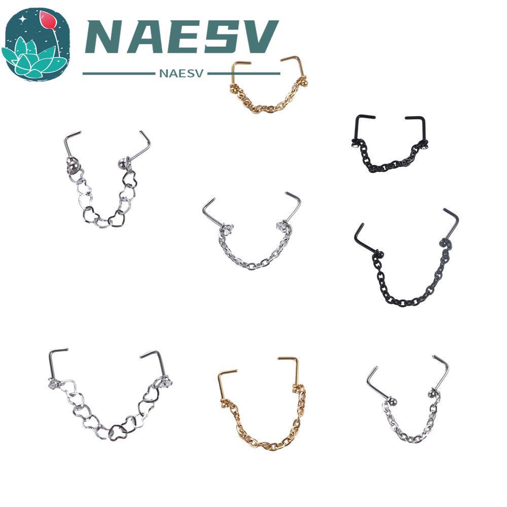 NAESV Mũi Xuyên Nhẫn Nam Hip Hop Thép Không Gỉ Nostril Bóng Bông Tai Xuyên Septum Nhẫn Septum Nhẫn