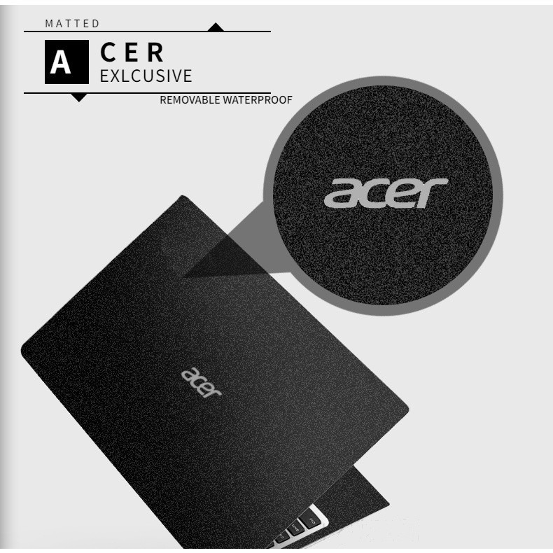 Nhãn dán da máy tính xách tay màu đen mờ ABCD mờ cho Acer Aspire Lite 15 AL15-42 AL15-42P| Vỏ Vinyl 