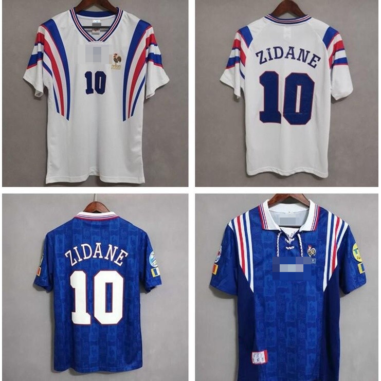 1996 Sân nhà Pháp Sân khách Retro Áo bóng đá Football-FG001