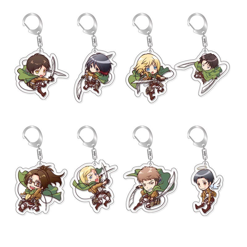 Anime Levi Ackerman Mikasa Armin Arlert Kenny Ackerman Eren Jaeger Cosplay Keychain Accessories Cart