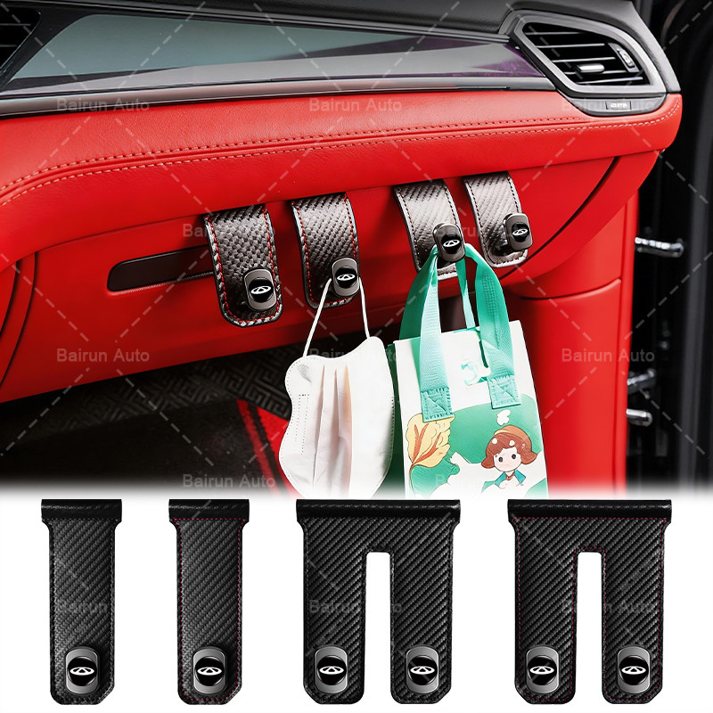 1 / 2 Chiếc Đa Năng Móc Treo Ghế Ô Tô Móc Sợi Carbon Bền Móc Cho Chery Tiggo 2 3 4 5 7 PRO 8 ARRIZO7
