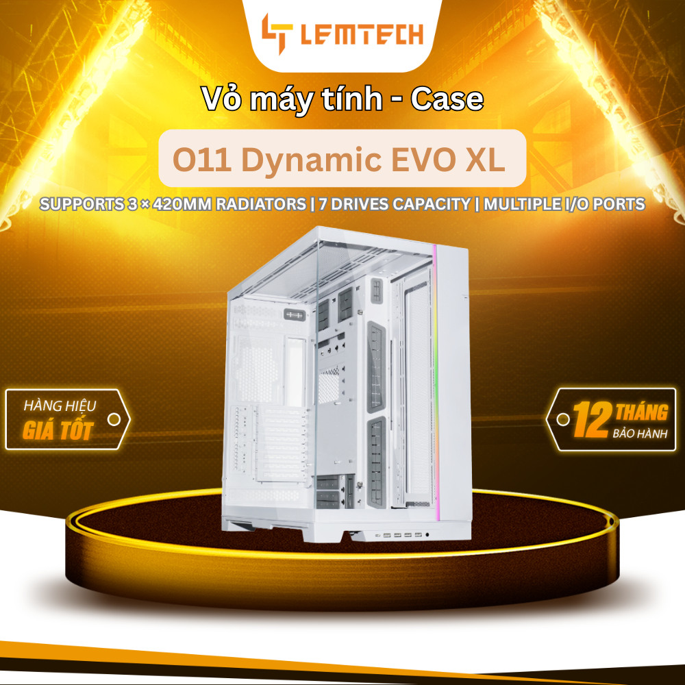 Case Lian Li O11 Dynamic EVO XL Black / White Trắng - O11D EVO XL chính hãng