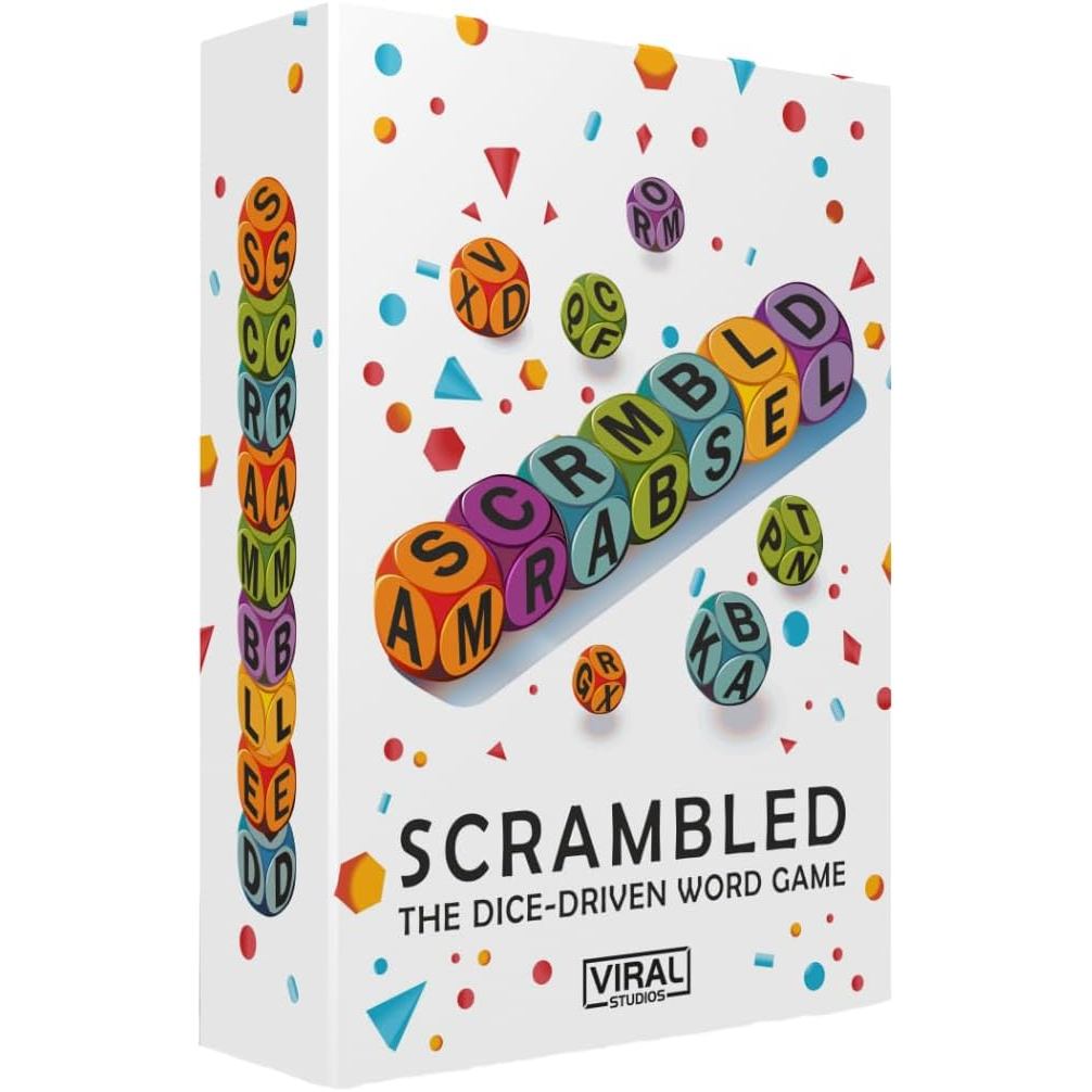 Viral Studios Scrambled Dice Drive Trò chơi văn bản Trò chơi tiệc nhịp điệu nhanh |Đánh vần, la hét 