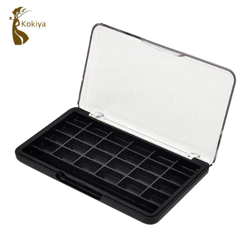 24 khe DIY Eyeshadow Palette Lipstick Pressed Powder Case w / Brush Slot