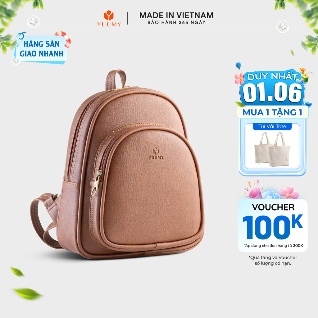 Balo Yuumy (Thời trang nữ cỡ trung - Balo da YBA4) Bagsmart