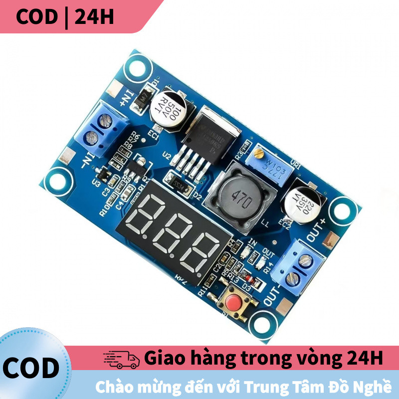 [COD] Mô-đun Giảm Áp LM2596 DC-DC Buck Converter – Dòng Ra 3A, LED Hiển Thị Trực Quan, Tiện Lợi