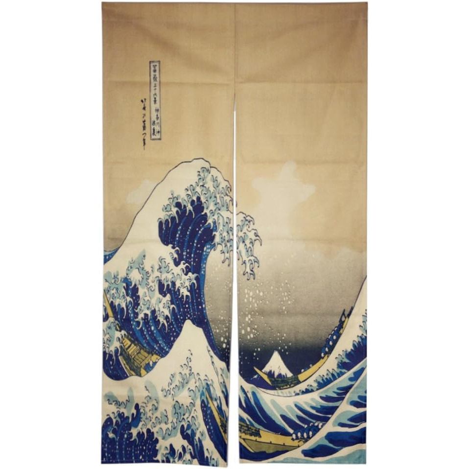 Nhật Bản Noren Rèm Tấm Thảm Ukiye The Great Wave Off Kanagawa Door Way Rèm 33x60 inch
