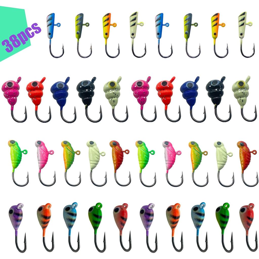 24 Chiếc Đá Câu Cá Jig Cho Panfish Crappie Sunfish Walleye Ice Fishing Jig Box Gear Phụ Kiện Ice Fis