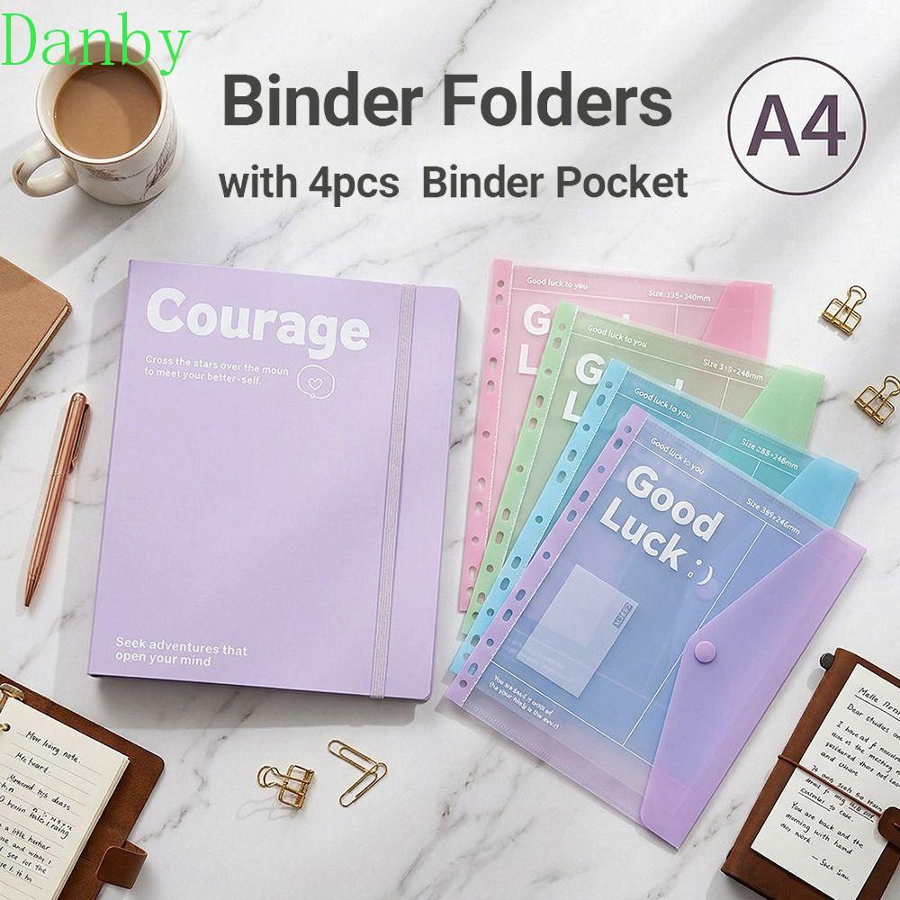 DANBY Loose Leaf File Folder, A4 INS Exam Paper Storage Bag, Back To School Transparent File Bag Bền