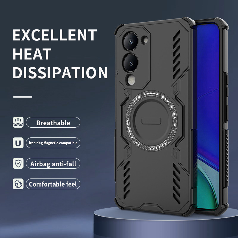 Ốp lưng Vivo Y04 Vòng từ tính Vỏ tản nhiệt chống rơi cho vỏ điện thoại Vivo Y04