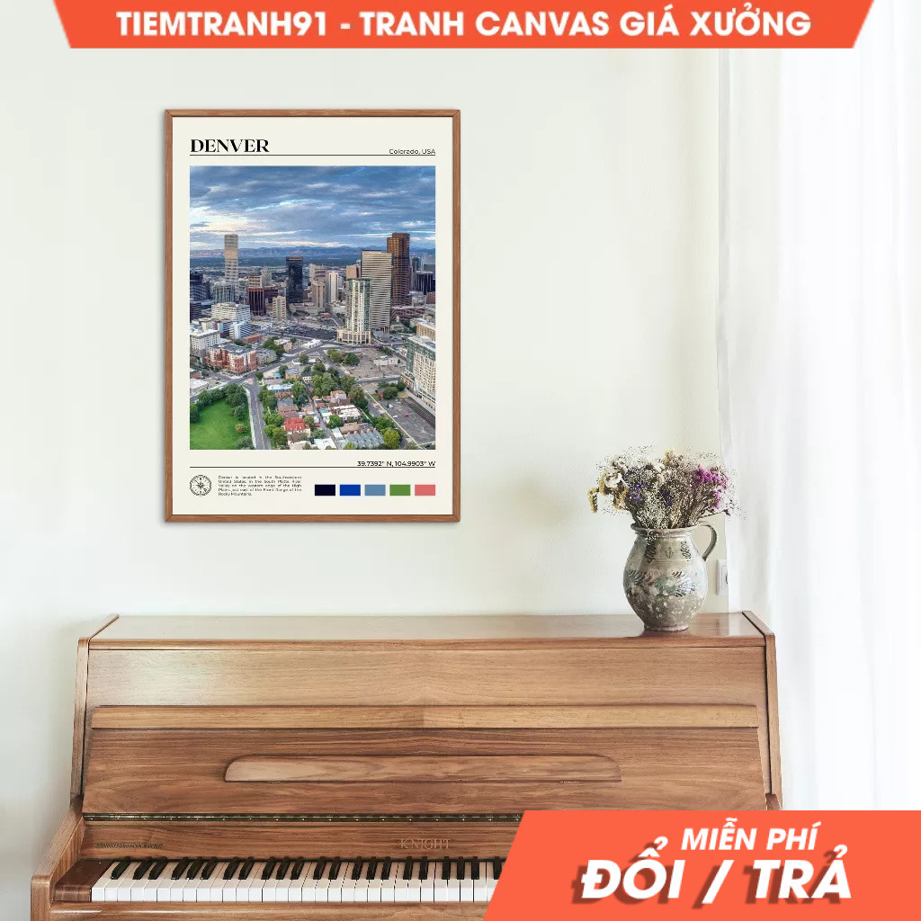 Tranh treo tường, Oil Paint, Denver Wall Art, Denver Poster, Denver Photo, Denver Decor, Colorado Po
