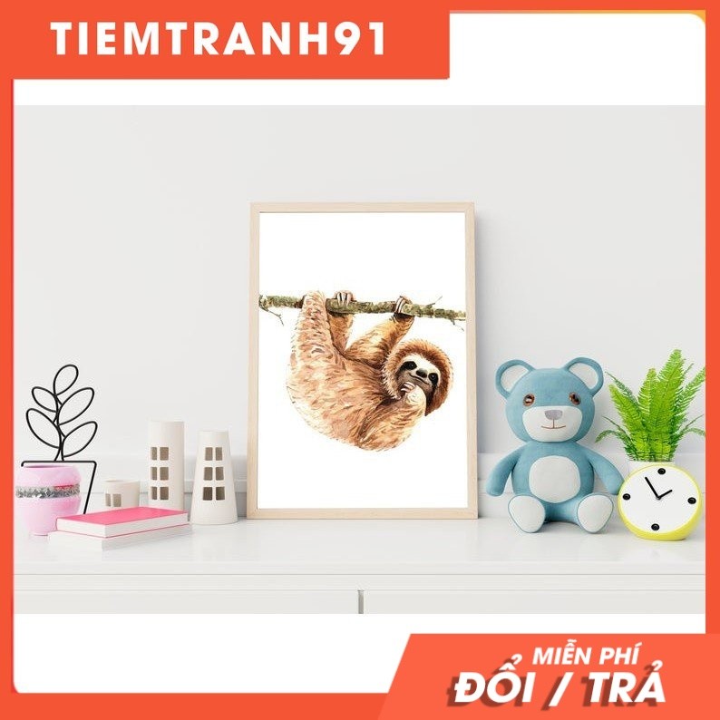 Tranh treo tường | Tranh cho bé-Baby Sloth Wall Art for Nursery Decor, Sloth Decor, Sloth Print 04 ,