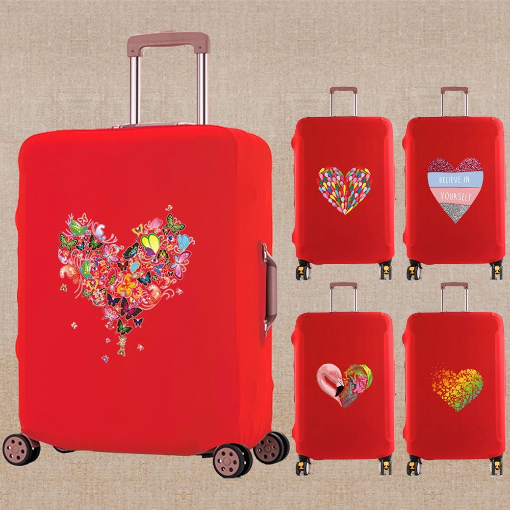 Luggage Protector Dust Proof Protective Cover Suitcase Elastic Luggage Cover Travel Love Series
